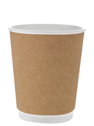 كاس ورق لون بيج دبل 8 اونز بدون يد - واحة البلاستيك