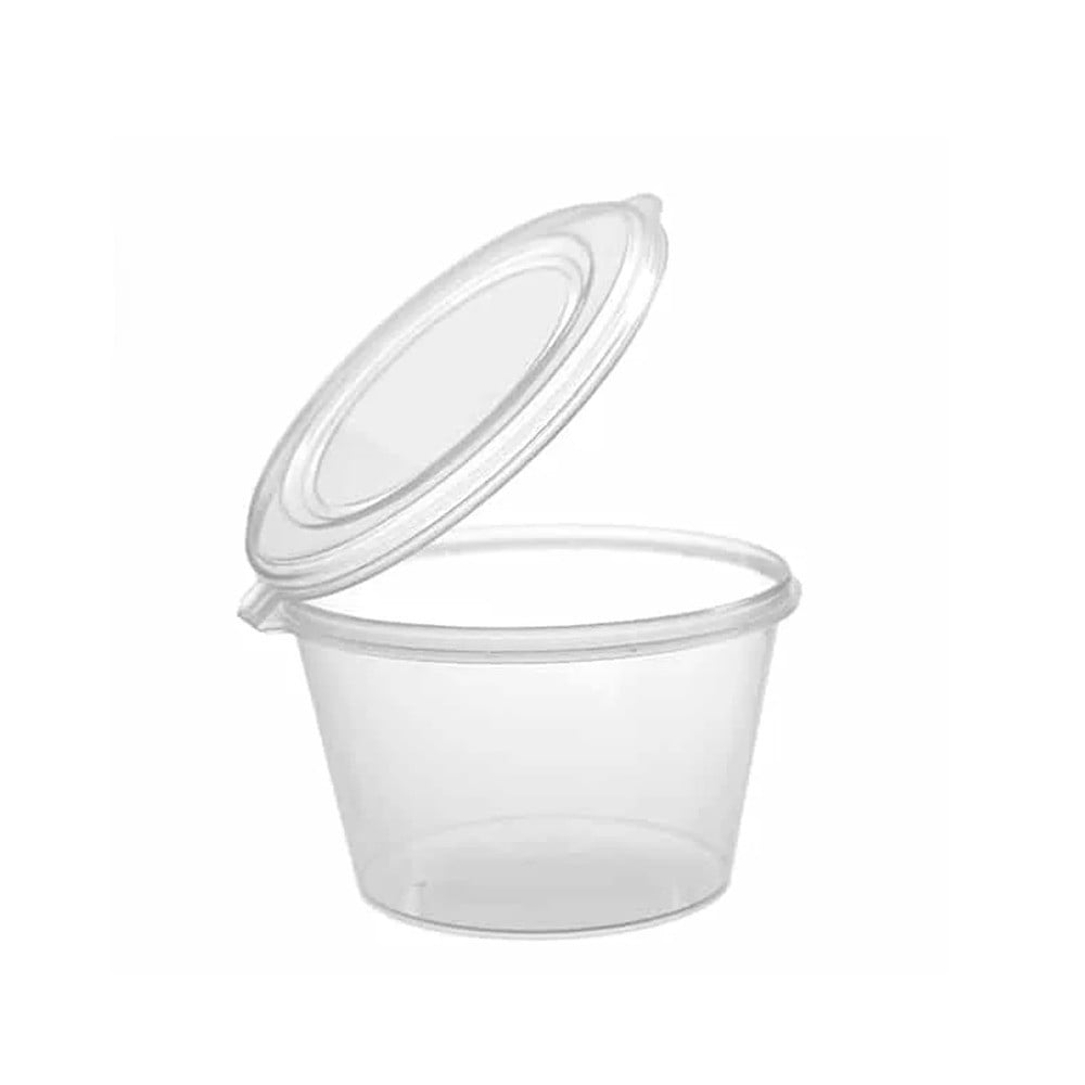 علب صوص بلاستيك شفاف مقاس 100ملي غطاء متصل كرتون (1000)حبة - واحة البلاستيك